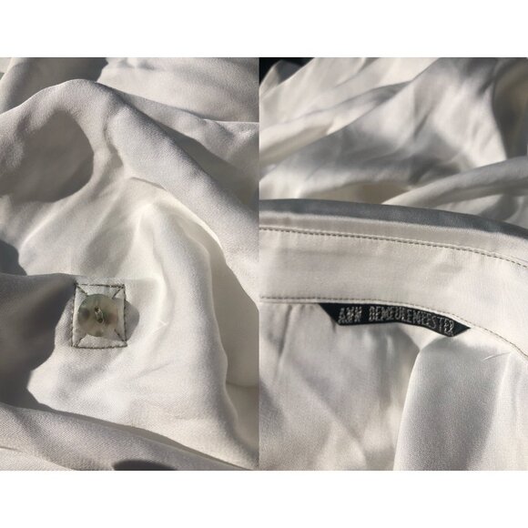 Ann Demeulemeester large white blouse boyfriend oversize silk button dow… - Picture 8 of 16